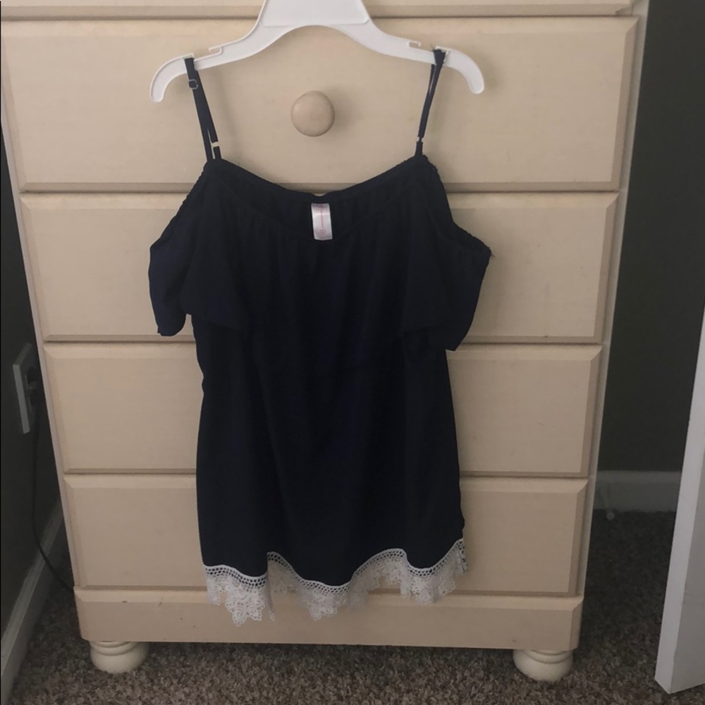 Cold shoulder, tank top blouse.